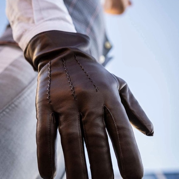 🌟𝖡𝖱𝖠𝖭𝖣 𝖭𝖤𝖶! Harssidanzar Leather Gloves for Men (100% Cashmere Lined)🌟 - Picture 3 of 4